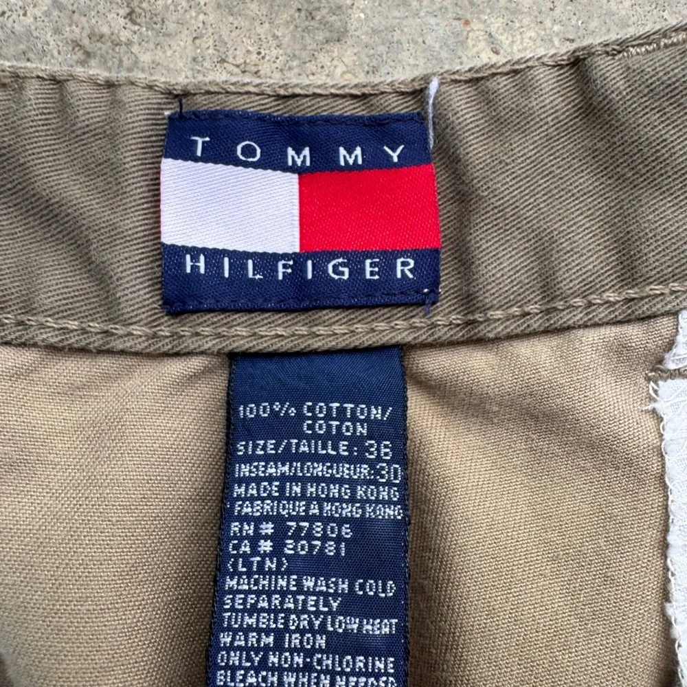 Vintage 90s Tommy Hilfiger Pleated Chino Pants Workwear Khaki 34x30 (d8)